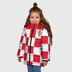 Куртка зимняя для девочки Сборная Хорватии: Домашняя ЧМ-2018, цвет: 3D-красный — фото 2