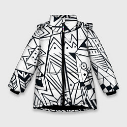 Куртка зимняя для девочки Boho Style, цвет: 3D-черный