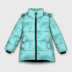 Куртка зимняя для девочки GTA VC: Blue Palms, цвет: 3D-черный