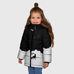 Куртка зимняя для девочки Космический дым, цвет: 3D-черный — фото 2