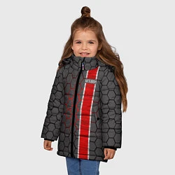 Куртка зимняя для девочки Mitsubishi броня, цвет: 3D-красный — фото 2