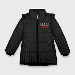Куртка зимняя для девочки Audi: Grey Collection, цвет: 3D-черный