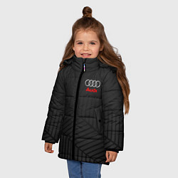 Куртка зимняя для девочки Audi: Grey Collection, цвет: 3D-черный — фото 2