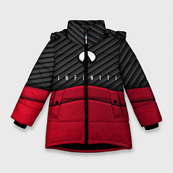 Куртка зимняя для девочки Infiniti: Red Carbon, цвет: 3D-черный