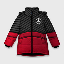 Куртка зимняя для девочки Mercedes Benz: Red Carbon, цвет: 3D-черный