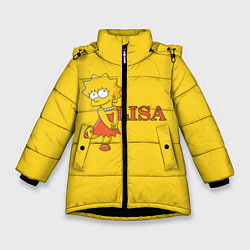 Куртка зимняя для девочки Lisa Simpson, цвет: 3D-черный