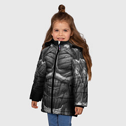 Куртка зимняя для девочки Экзоскелет, цвет: 3D-черный — фото 2