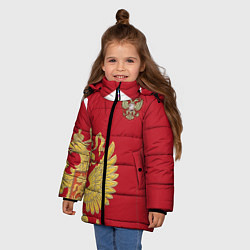 Куртка зимняя для девочки Сборная России: эксклюзив, цвет: 3D-черный — фото 2