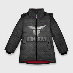 Куртка зимняя для девочки Bon Jovi: Metallic Style, цвет: 3D-красный