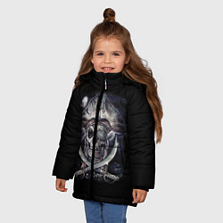 Куртка зимняя для девочки Череп пирата, цвет: 3D-черный — фото 2