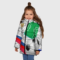Куртка зимняя для девочки Русский футбол, цвет: 3D-черный — фото 2