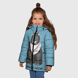 Куртка зимняя для девочки Черешню неси!, цвет: 3D-светло-серый — фото 2