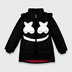 Куртка зимняя для девочки Marshmello: Black Face, цвет: 3D-красный