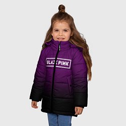 Куртка зимняя для девочки Black Pink: Violet Gradient, цвет: 3D-светло-серый — фото 2