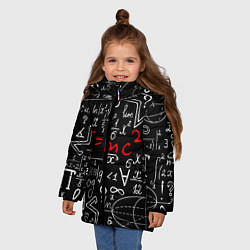 Куртка зимняя для девочки Формулы физики, цвет: 3D-светло-серый — фото 2