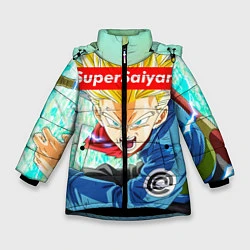 Куртка зимняя для девочки DBZ: Super Saiyan, цвет: 3D-черный