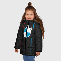 Куртка зимняя для девочки BMW: Three Lines, цвет: 3D-черный — фото 2