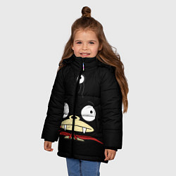 Куртка зимняя для девочки Лицо Ниблера, цвет: 3D-черный — фото 2