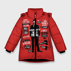 Куртка зимняя для девочки Мориарти, цвет: 3D-черный