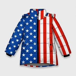 Куртка зимняя для девочки American Patriot, цвет: 3D-светло-серый