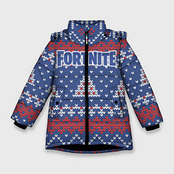 Куртка зимняя для девочки Fortnite: New Year, цвет: 3D-черный