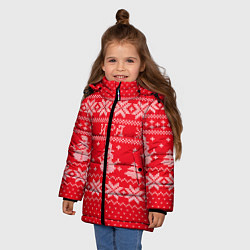Куртка зимняя для девочки Новогодняя Ира, цвет: 3D-черный — фото 2