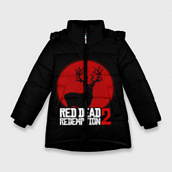 Куртка зимняя для девочки RDR 2: Sunshine Deer, цвет: 3D-черный