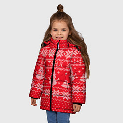 Куртка зимняя для девочки Новогодняя Таня, цвет: 3D-черный — фото 2