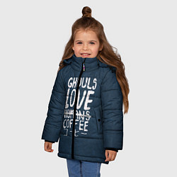 Куртка зимняя для девочки Ghouls Love Coffee, цвет: 3D-черный — фото 2