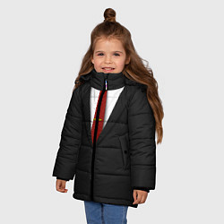 Куртка зимняя для девочки Агент 47, цвет: 3D-красный — фото 2