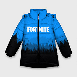 Куртка зимняя для девочки Fortnite: Sky Forest, цвет: 3D-черный