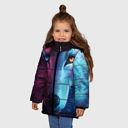 Куртка зимняя для девочки Волчий взгляд, цвет: 3D-черный — фото 2