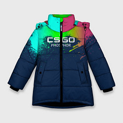 Куртка зимняя для девочки MP5 Phosphor - Фосфор, цвет: 3D-черный