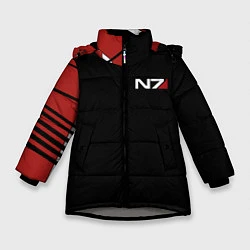 Куртка зимняя для девочки MASS EFFECT N7, цвет: 3D-светло-серый