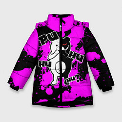 Куртка зимняя для девочки MONOKUMA Puhuhuhu, цвет: 3D-черный