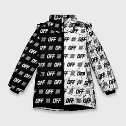 Куртка зимняя для девочки Off-White: Black & White, цвет: 3D-черный