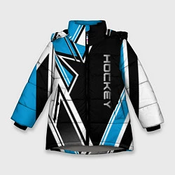 Зимняя куртка для девочки Hockey black blue white