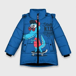 Куртка зимняя для девочки Skate NYC, цвет: 3D-черный