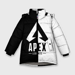 Куртка зимняя для девочки Apex Legends: Black & White, цвет: 3D-светло-серый
