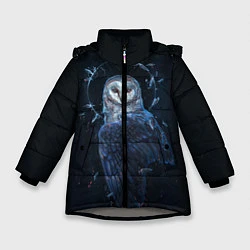 Куртка зимняя для девочки Священная сова, цвет: 3D-светло-серый