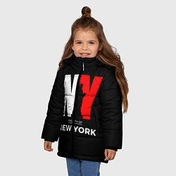 Куртка зимняя для девочки New York City, цвет: 3D-черный — фото 2