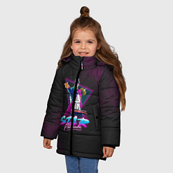 Куртка зимняя для девочки JoJo: Star Platinum, цвет: 3D-черный — фото 2