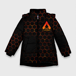 Куртка зимняя для девочки Apex Legends: Orange Carbon, цвет: 3D-черный