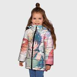 Куртка зимняя для девочки Пузыри, цвет: 3D-черный — фото 2
