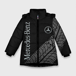 Куртка зимняя для девочки Mercedes AMG: Street Style, цвет: 3D-черный