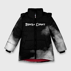 Куртка зимняя для девочки Чёрный клевер, цвет: 3D-красный