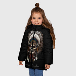 Куртка зимняя для девочки Череп с роучем, цвет: 3D-черный — фото 2