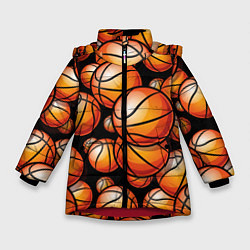 Зимняя куртка для девочки Баскетбольные яркие мячи