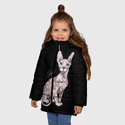 Куртка зимняя для девочки I Love Sphynx!, цвет: 3D-черный — фото 2