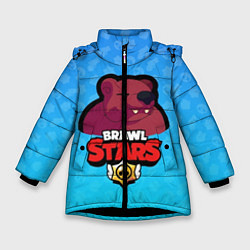 Куртка зимняя для девочки Bear: Brawl Stars, цвет: 3D-черный